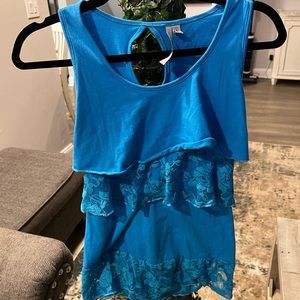 Yom_Yom Women’s Tank Top Blue Small Floral